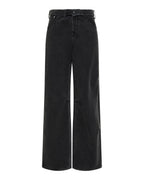 Womens Ksuper Flip Noir Baggy Denim Jeans - Black