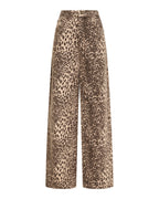 Womens Ksuper Leo Baggy Denim Jeans - Multi Colour