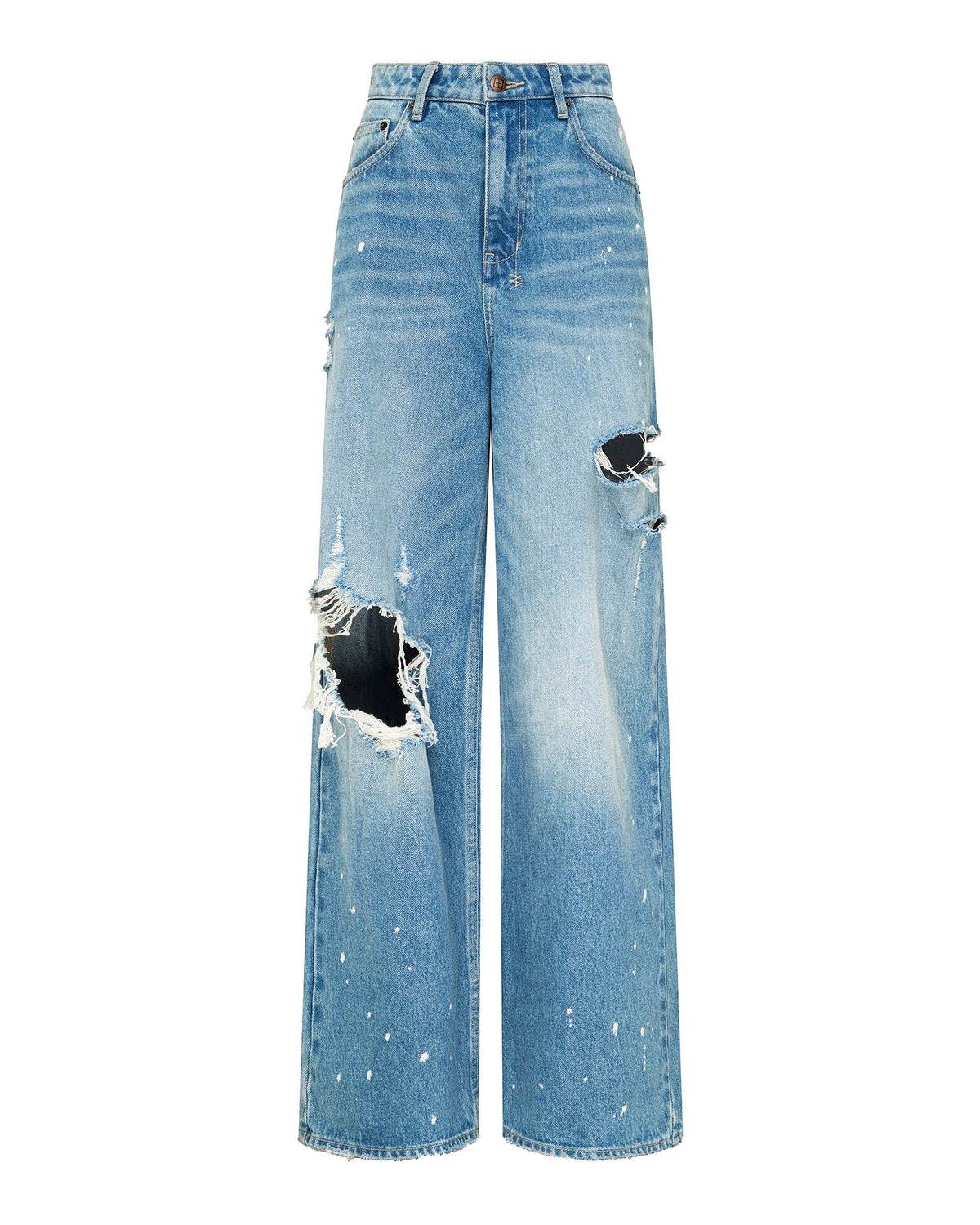 Womens Ksuper Surge Trashed Baggy Denim Jeans - Denim