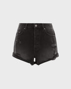Womens Rollin Out Short Trashed Black Relaxed Walkshorts - Black