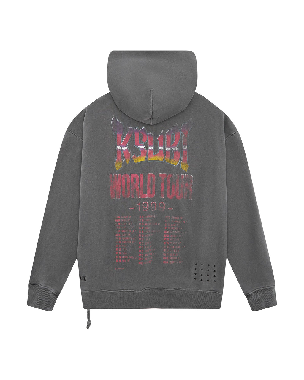 Mens Global Ekcess Hoodie Charcoal Oversized Fleece - Grey