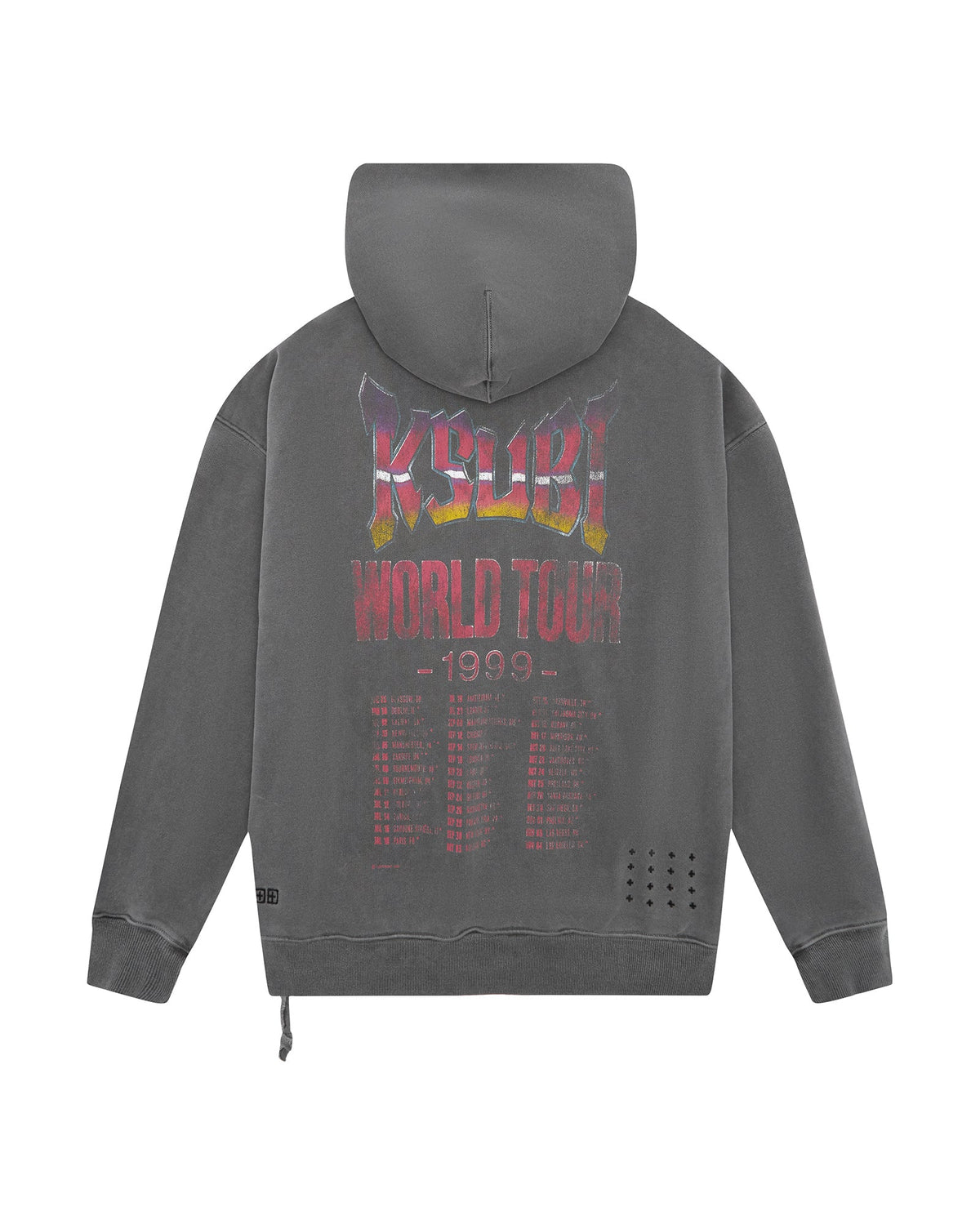 Mens Global Ekcess Hoodie Charcoal Oversized Fleece - Grey