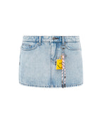 Womens Micro Mini Skirt Babes Blue Regular Skirts - Denim