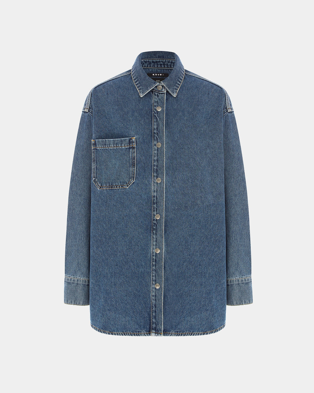 Womens Oversized Ls Shirt Subway Oversized Shirts - Denim