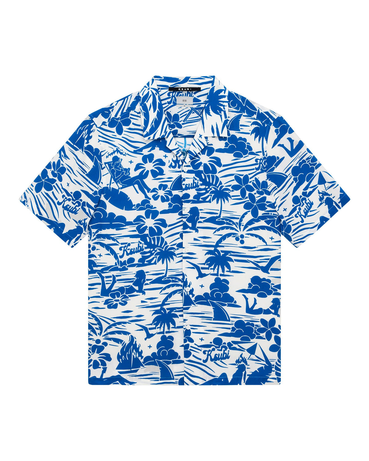 Mens Lagoon Ss Resort Shirt Blue Regular Shirts - Blue