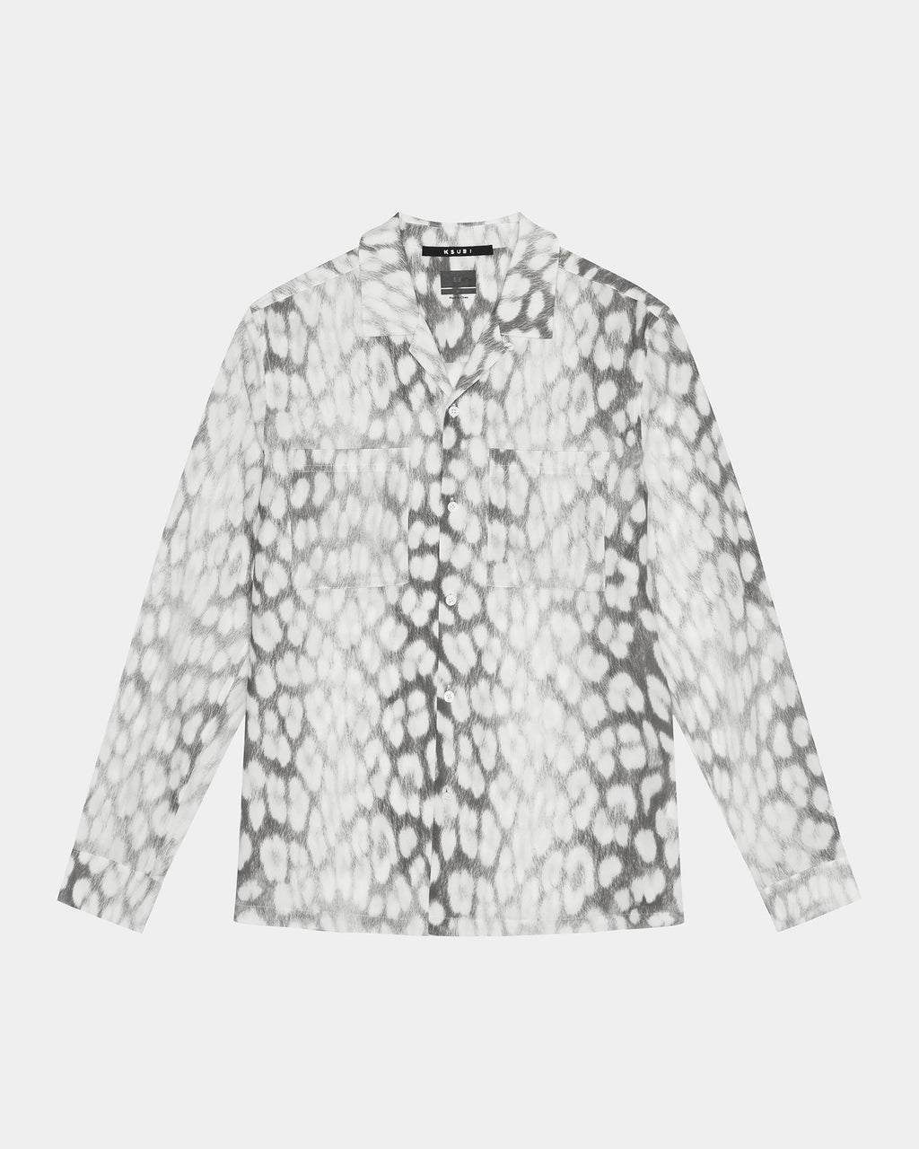 Mens Leo Portal Resort Ls Shirt Grey Regular Shirts - Grey