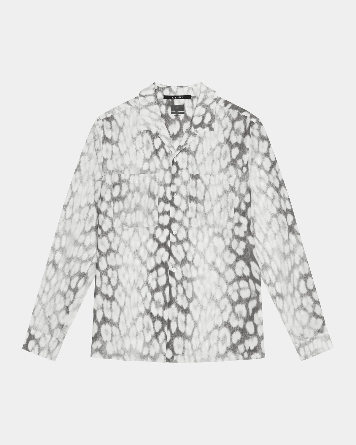 Mens Leo Portal Resort Ls Shirt Grey Regular Shirts - Grey
