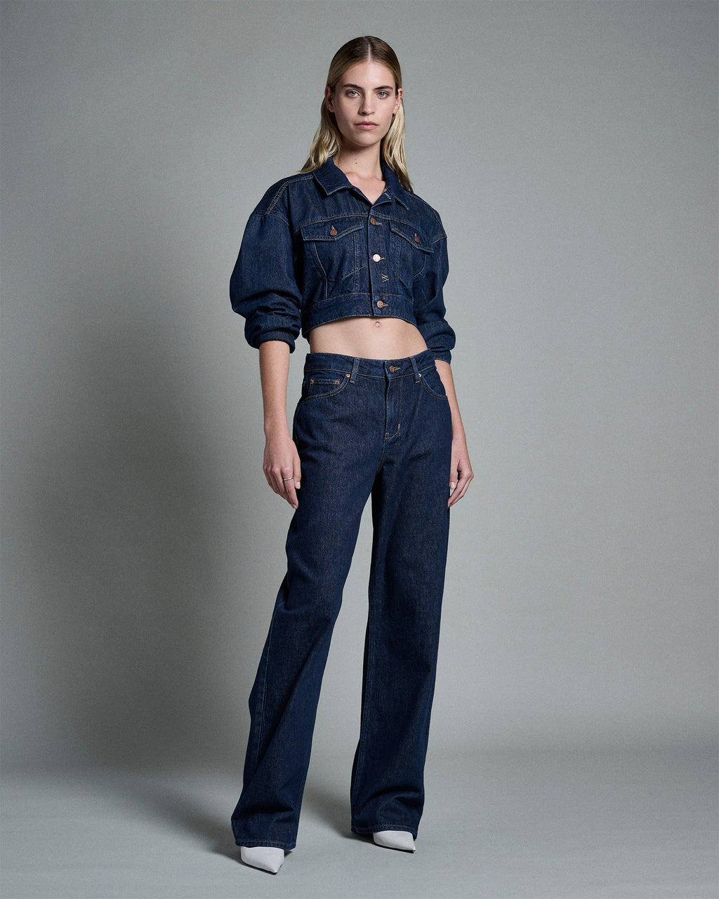 Womens Kommand Jacket Legacy Cropped Jackets - Denim