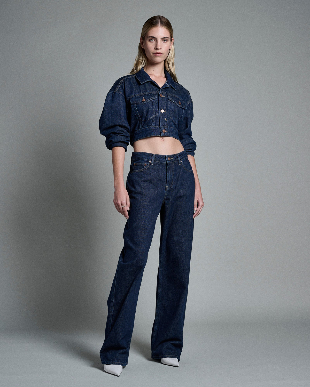 Womens Kommand Jacket Legacy Cropped Jackets - Denim