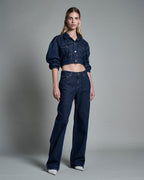 Womens Kommand Jacket Legacy Cropped Jackets - Denim