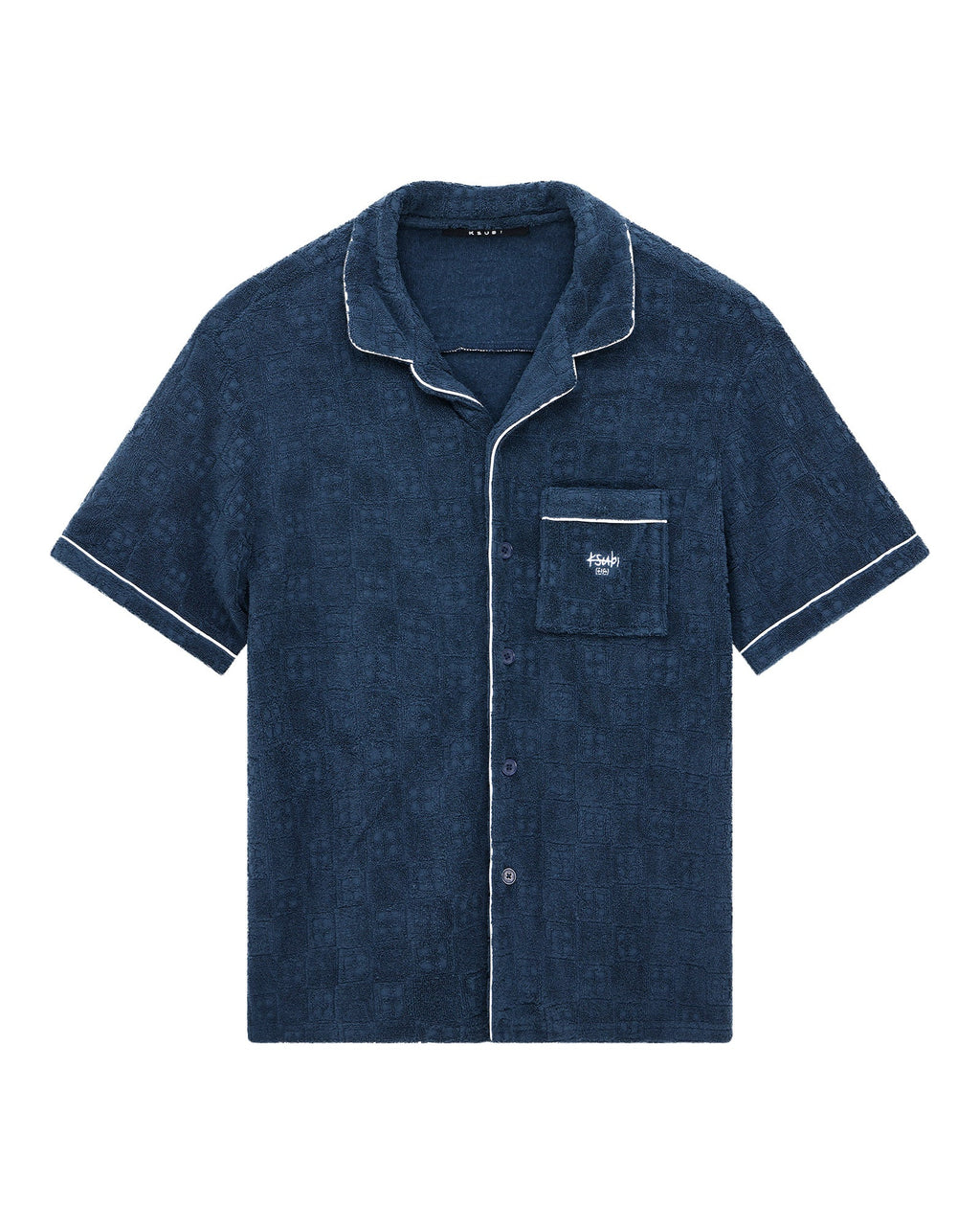 Mens Lounge Ss Resort Shirt Navy Regular Shirts - Navy