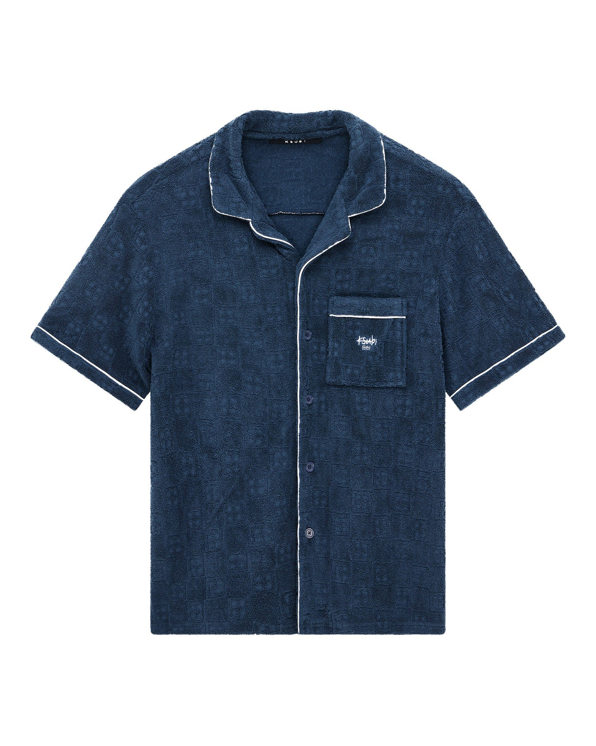Mens Lounge Ss Resort Shirt Navy Regular Shirts - Navy