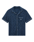 Mens Lounge Ss Resort Shirt Navy Regular Shirts - Navy