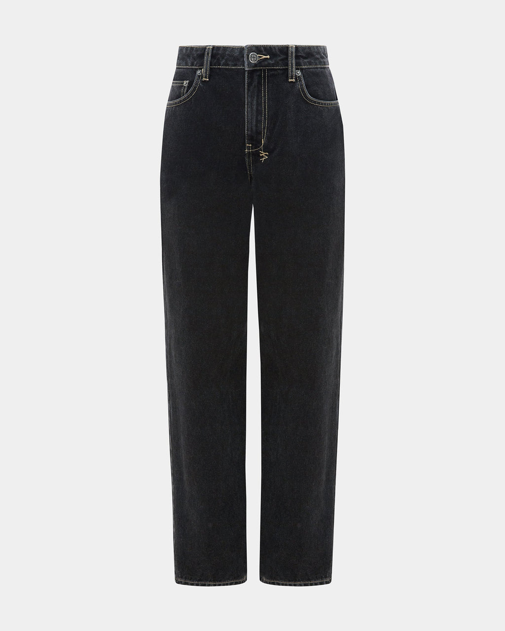 Womens Low Rider Ghosted Baggy Denim Jeans - Black