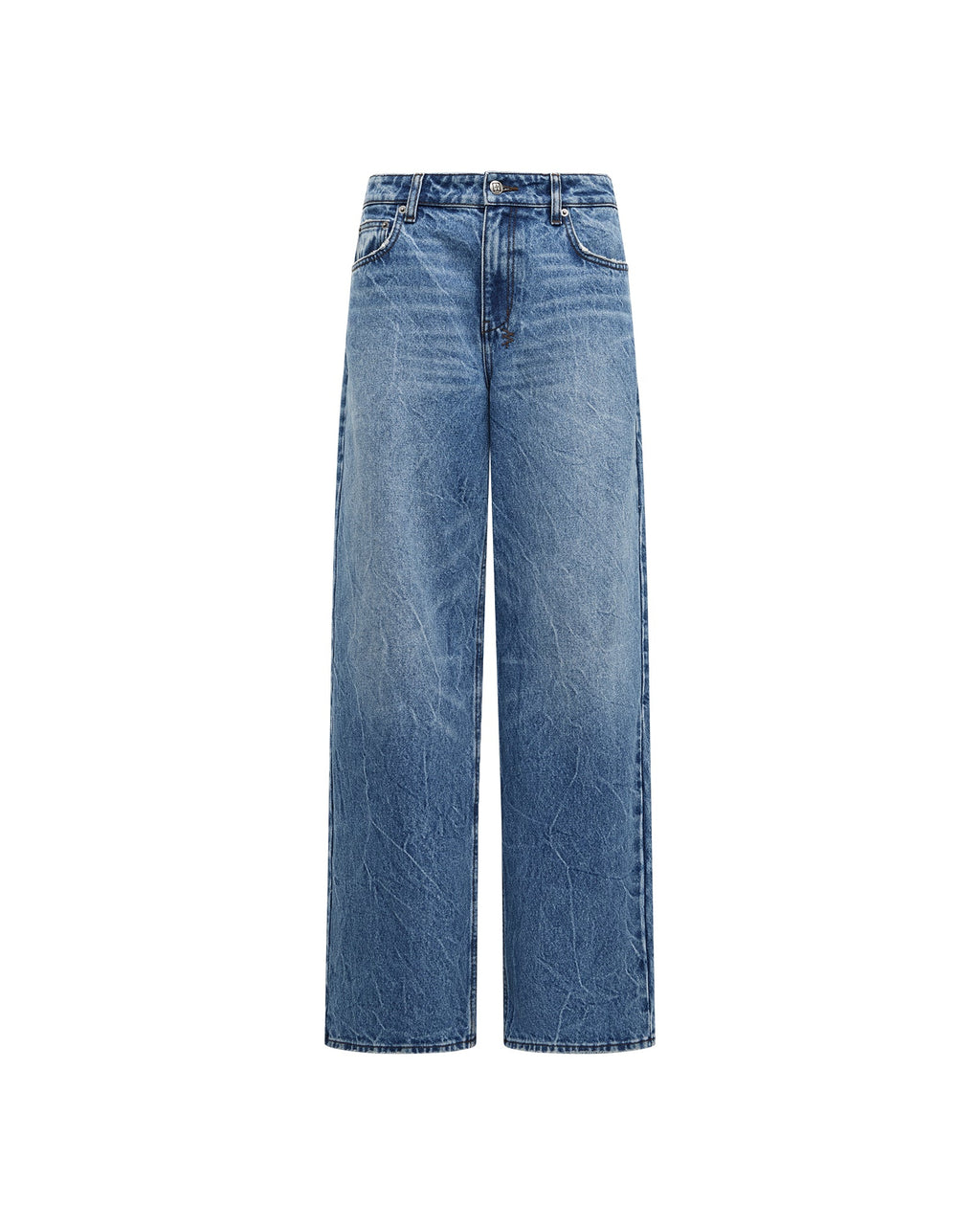 Womens Low Rider Jean Liberty Blue Plaid Relaxed Denim Jeans - Denim