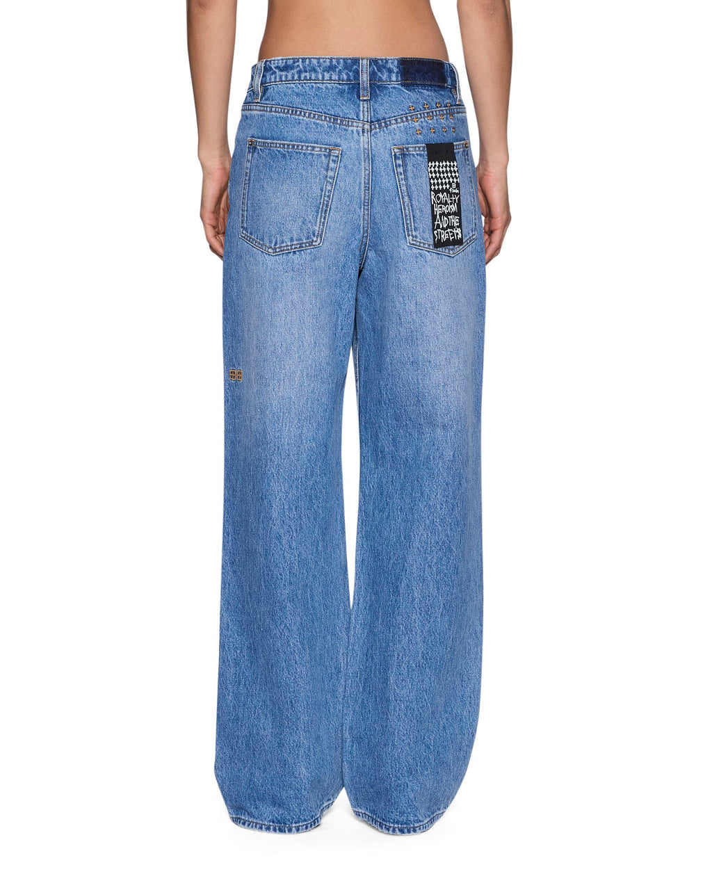 Womens Low Rider Krown Blue Relaxed Straight Denim Jeans - Denim
