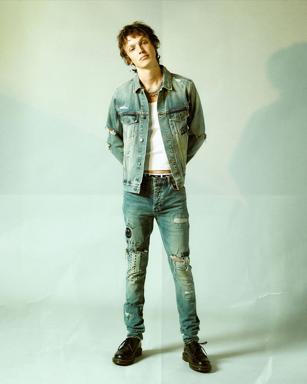 Mens Van Winkle Throw Bak Trash Skinny Denim Jeans - Denim