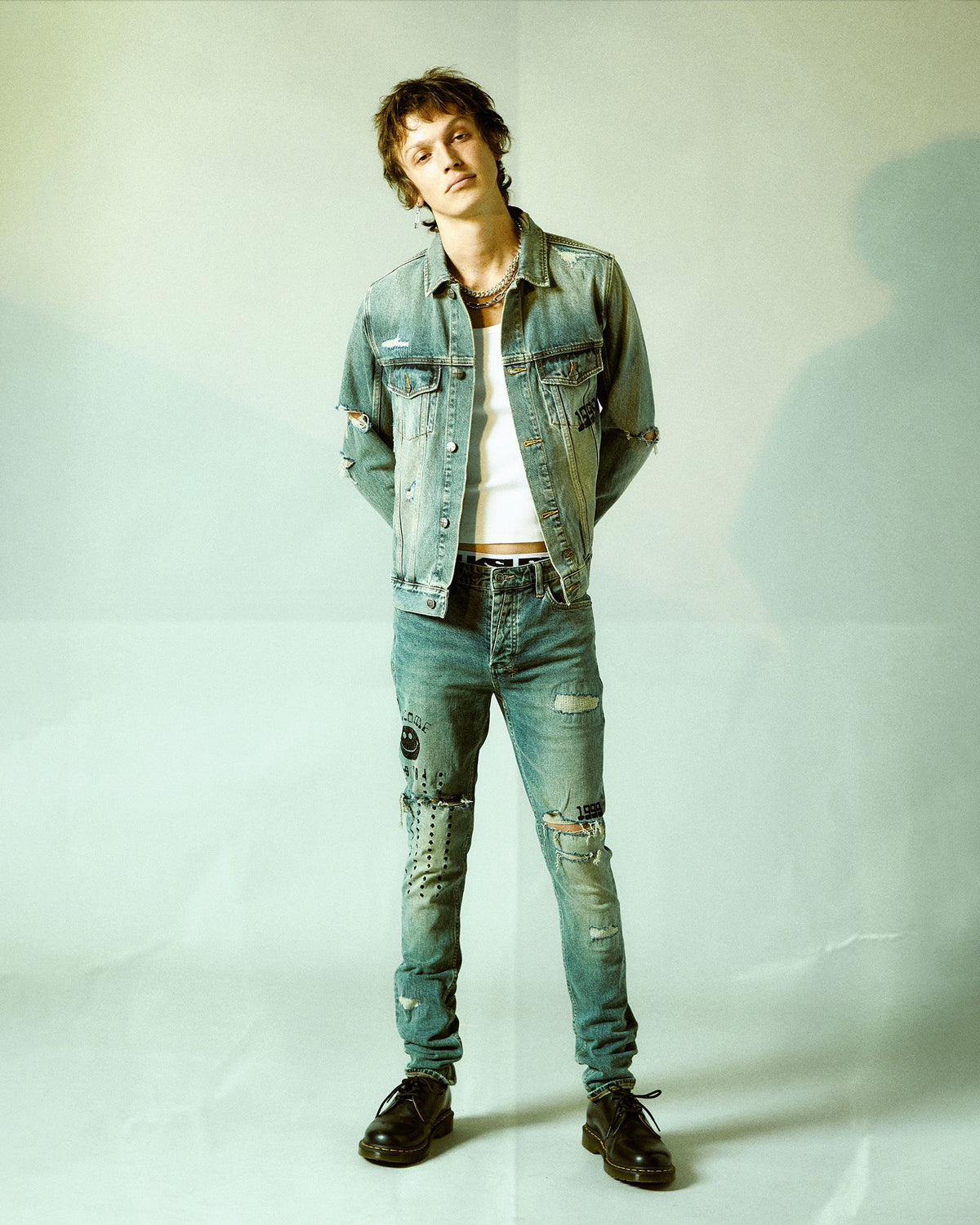 Mens Van Winkle Throw Bak Trash Skinny Denim Jeans - Denim