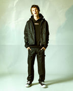 Mens Operator Pant Black Grease Straight Tapered Denim Jeans - Black