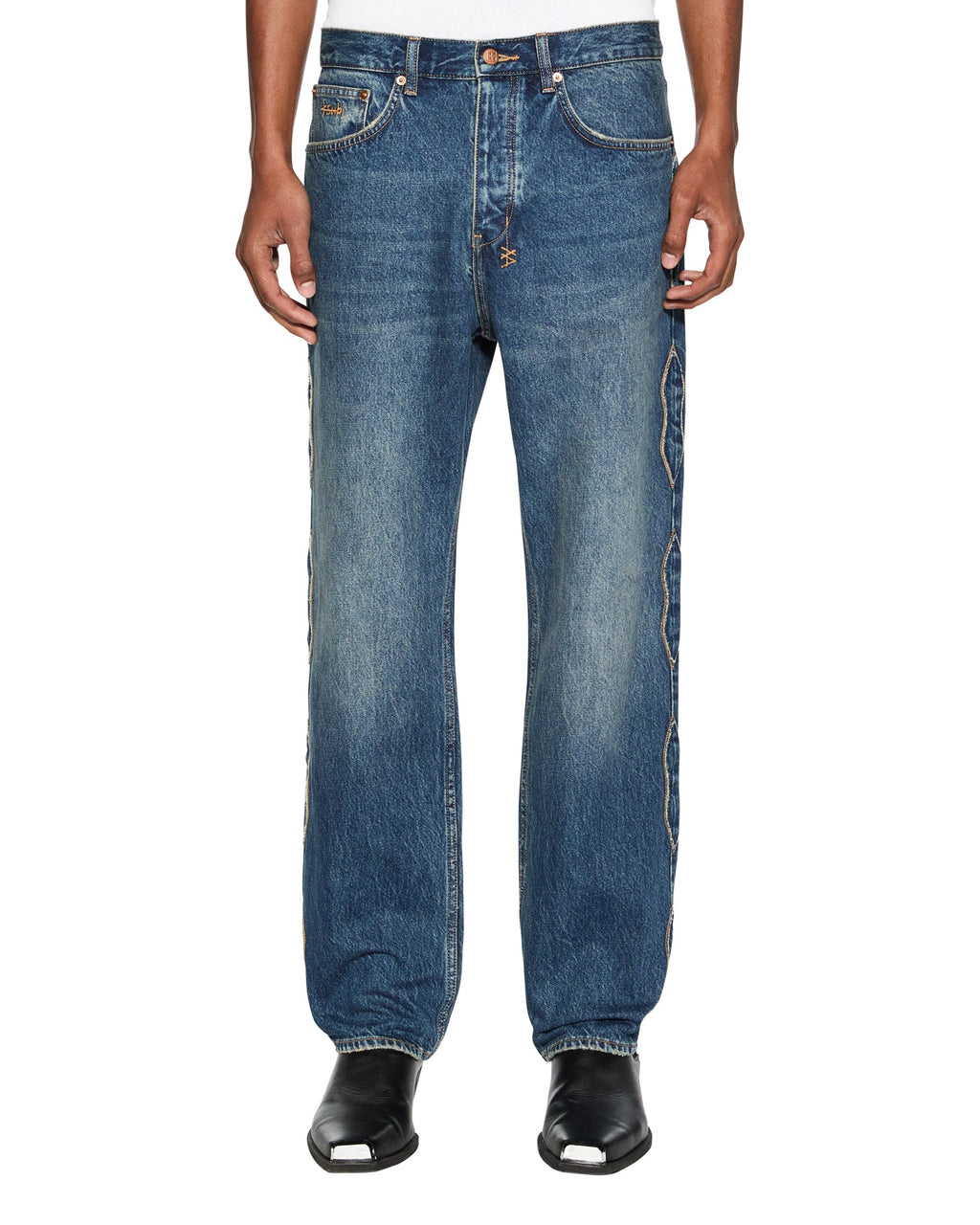 Mens Anti K Antique Kraft Relaxed Denim Jeans - Denim