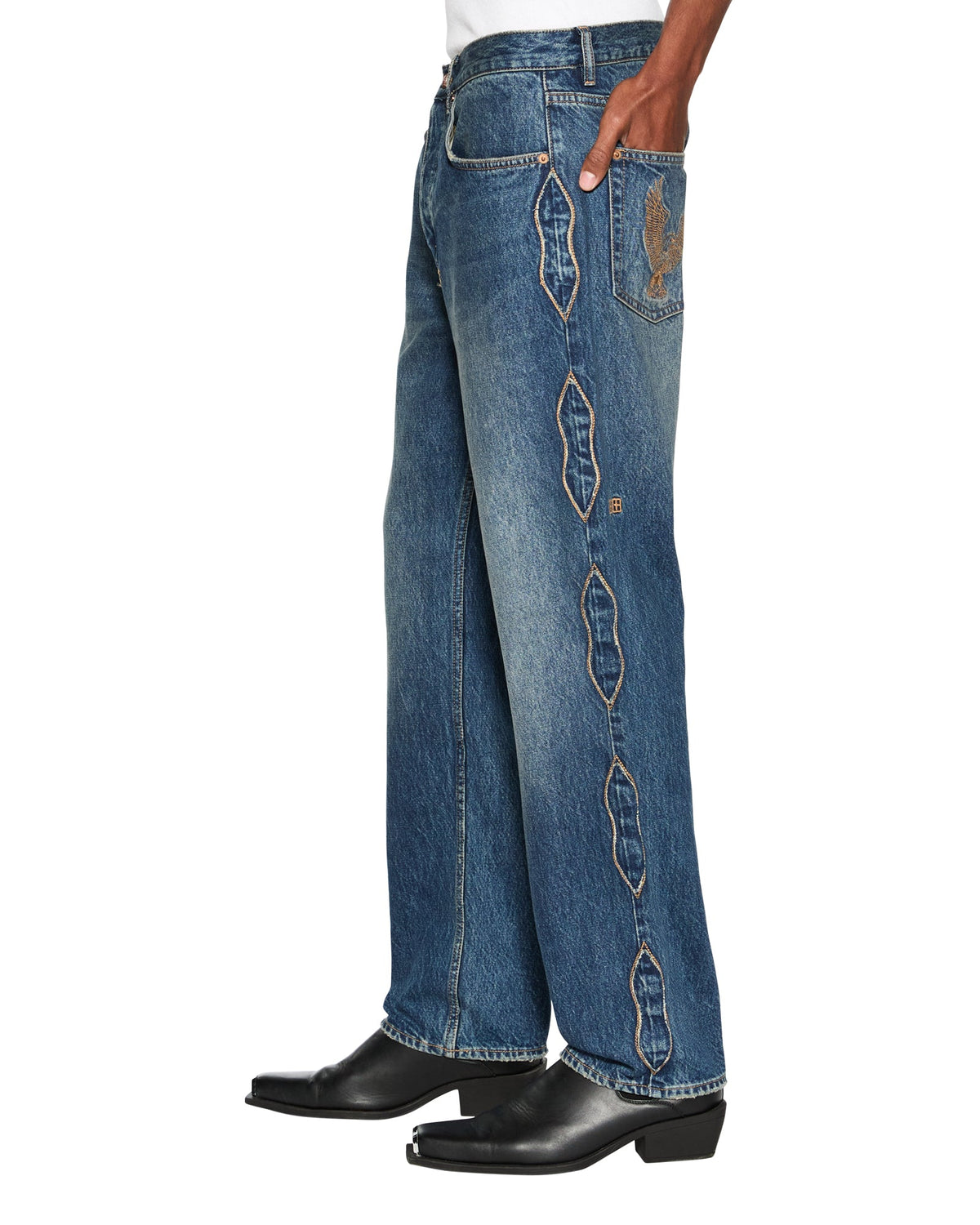 Mens Anti K Antique Kraft Relaxed Denim Jeans - Denim