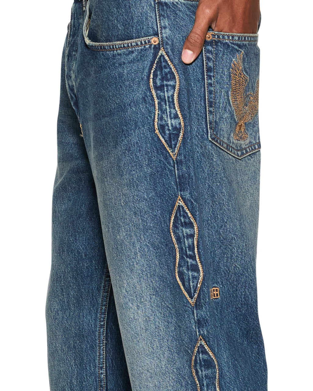 Mens Anti K Antique Kraft Relaxed Denim Jeans - Denim