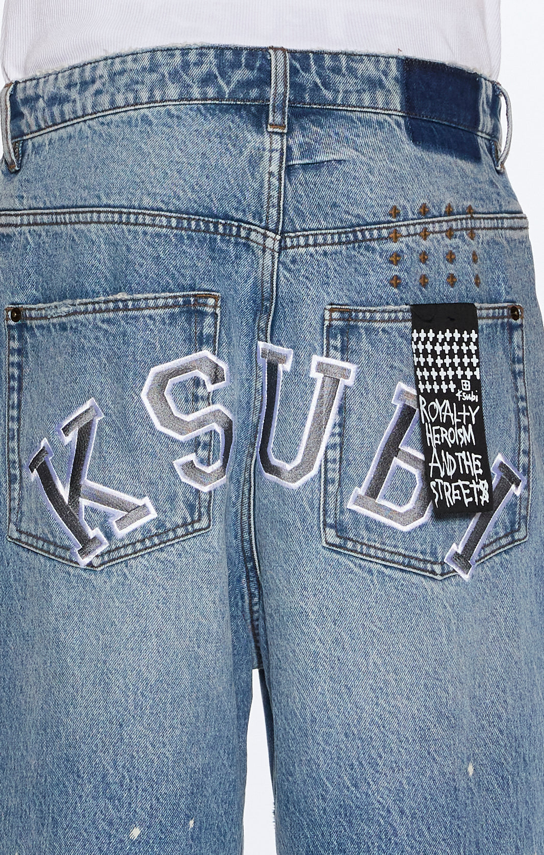 Mens Maxx Short 70's Blue Trashed Relaxed Walkshorts - Denim