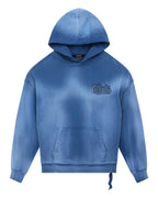 Mens Ace Ekcess Hoodie Ink Fade Oversized Fleece - Navy