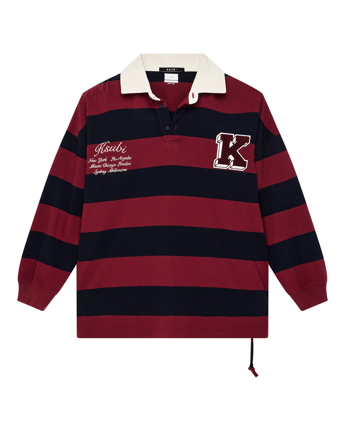 Mens Rugged Rugby Jersey Fire Fade Boxy Shirts - Burgundy