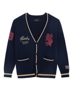 Mens Playoff Cardigan Navy Boxy Knitwear - Navy