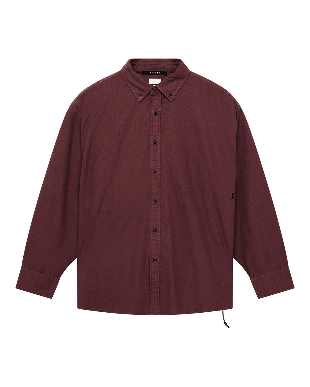 Mens Anti Ls Shirt Ox Regular Shirts - Burgundy