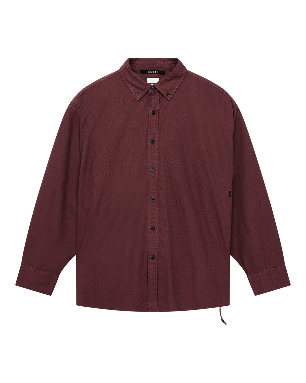 Mens Anti Ls Shirt Ox Regular Shirts - Burgundy