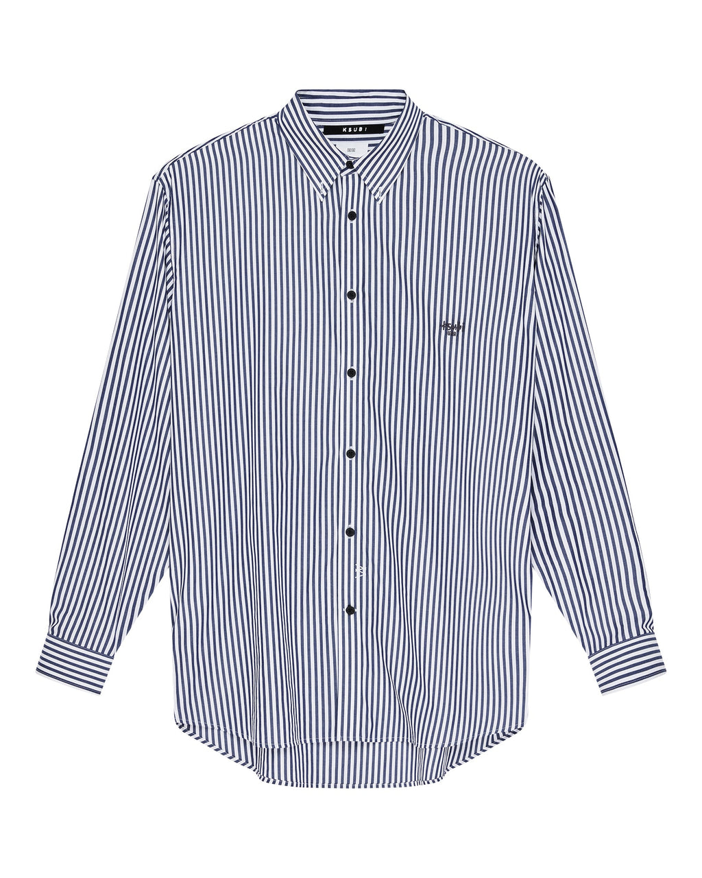 Mens Ksignature Ls Shirt White Stripe Regular Shirts - Multi Colour