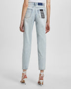 Womens Pointer Karma Slash Relaxed Tapered Denim Jeans - Denim
