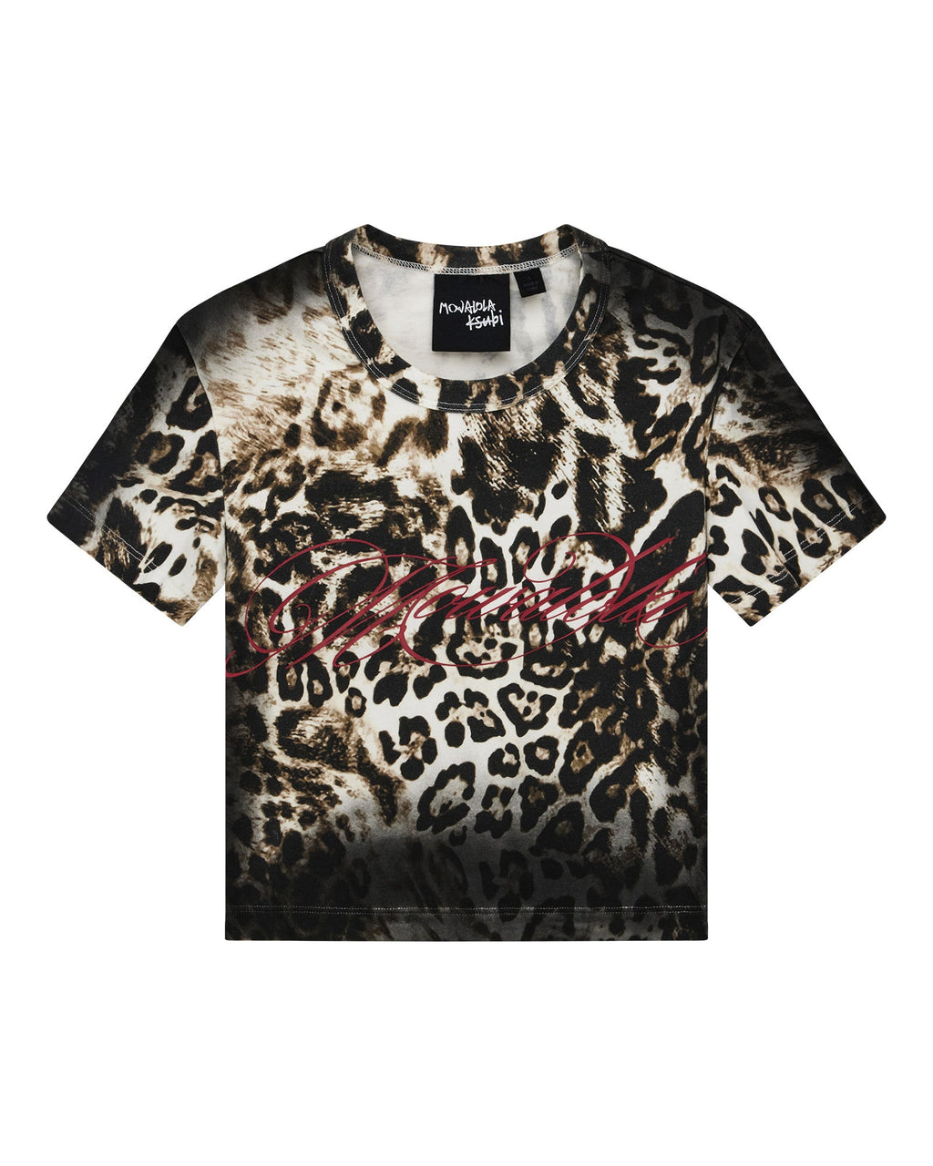 Womens Mowalola Baby Tee Cheetah Fitted Tees - Multi Colour