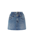 Womens Model Mini Rework Aged Slim Skirts - Denim