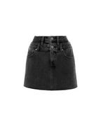 Womens Model Mini Rework Shadow Slim Skirts - Black