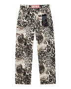 Mens Mowalola Anti K Cheetah Relaxed Denim Jeans - Multi Colour