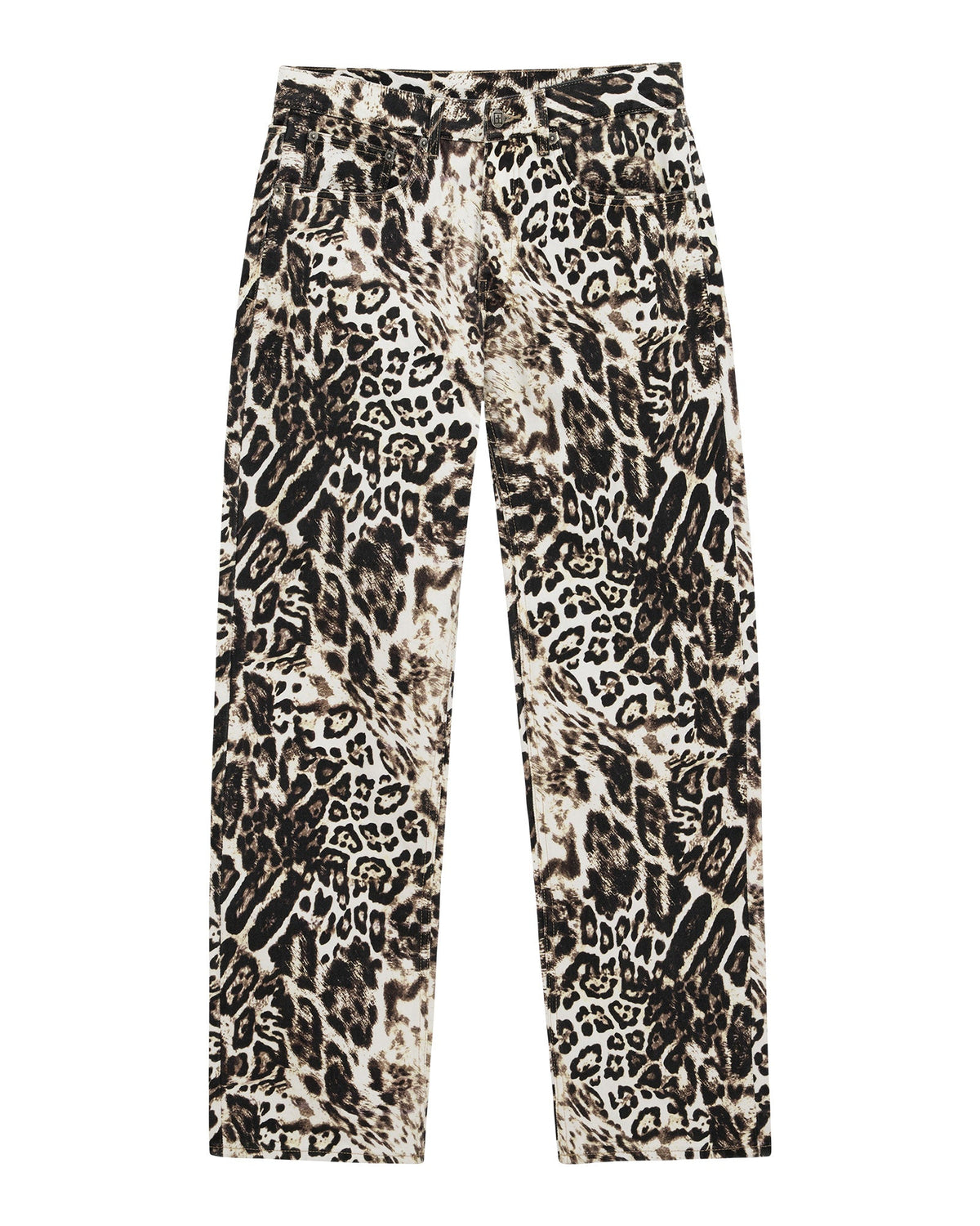 Mens Mowalola Anti K Cheetah Relaxed Denim Jeans - Multi Colour