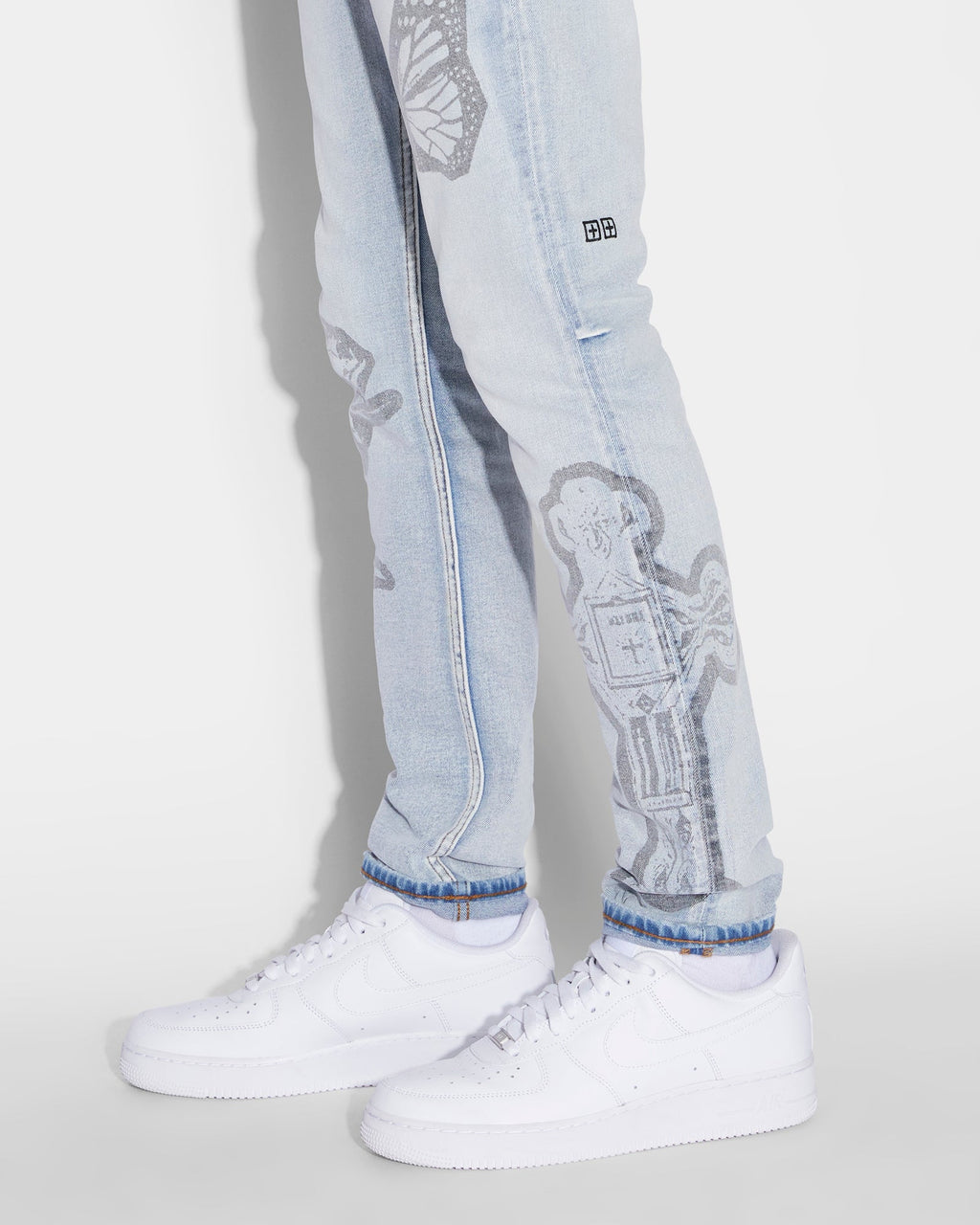 Mens Chitch Kut Out Nimbus Slim Denim Jeans - Denim