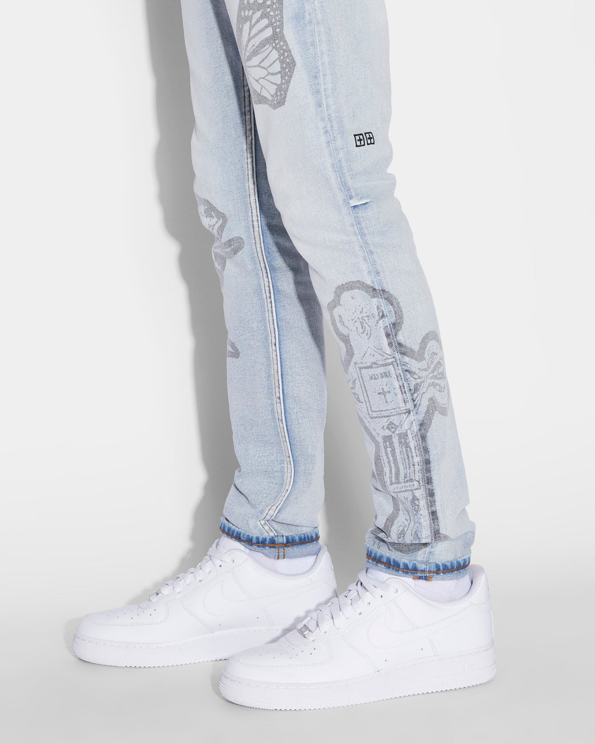 Mens Chitch Kut Out Nimbus Slim Denim Jeans - Denim