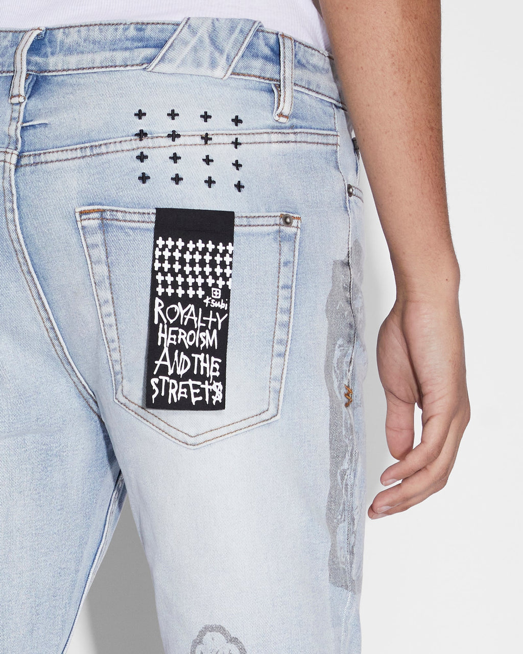 Mens Chitch Kut Out Nimbus Slim Denim Jeans - Denim