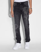 Mens Chitch Kut Out Black Slim Denim Jeans - Black