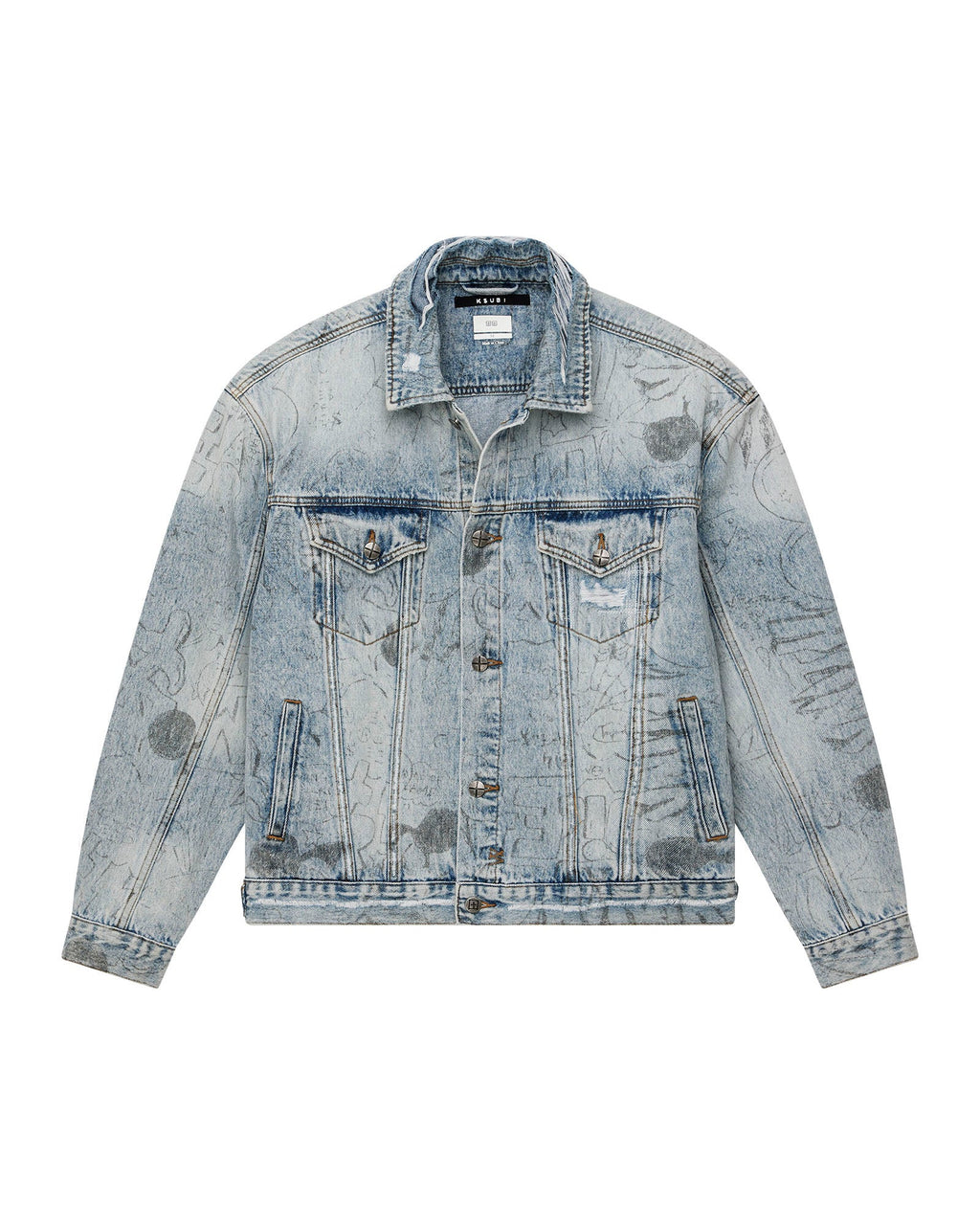 Mens Oh G Jacket Bunker Blue Noize Oversized Jackets - Denim
