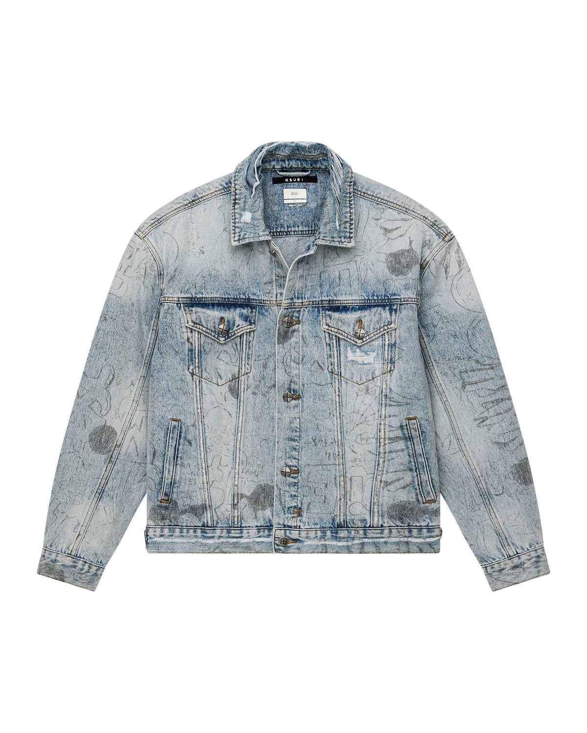 Mens Oh G Jacket Bunker Blue Noize Oversized Jackets - Denim