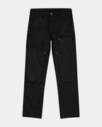Mens Operator Pant Black Grease Straight Tapered Denim Jeans - Black