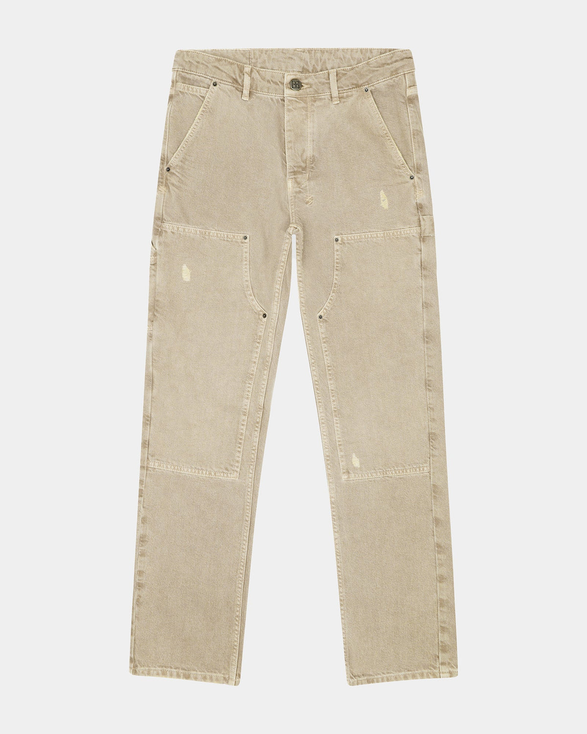 Mens Operator Pant Earth Tones Straight Tapered Denim Jeans - Brown