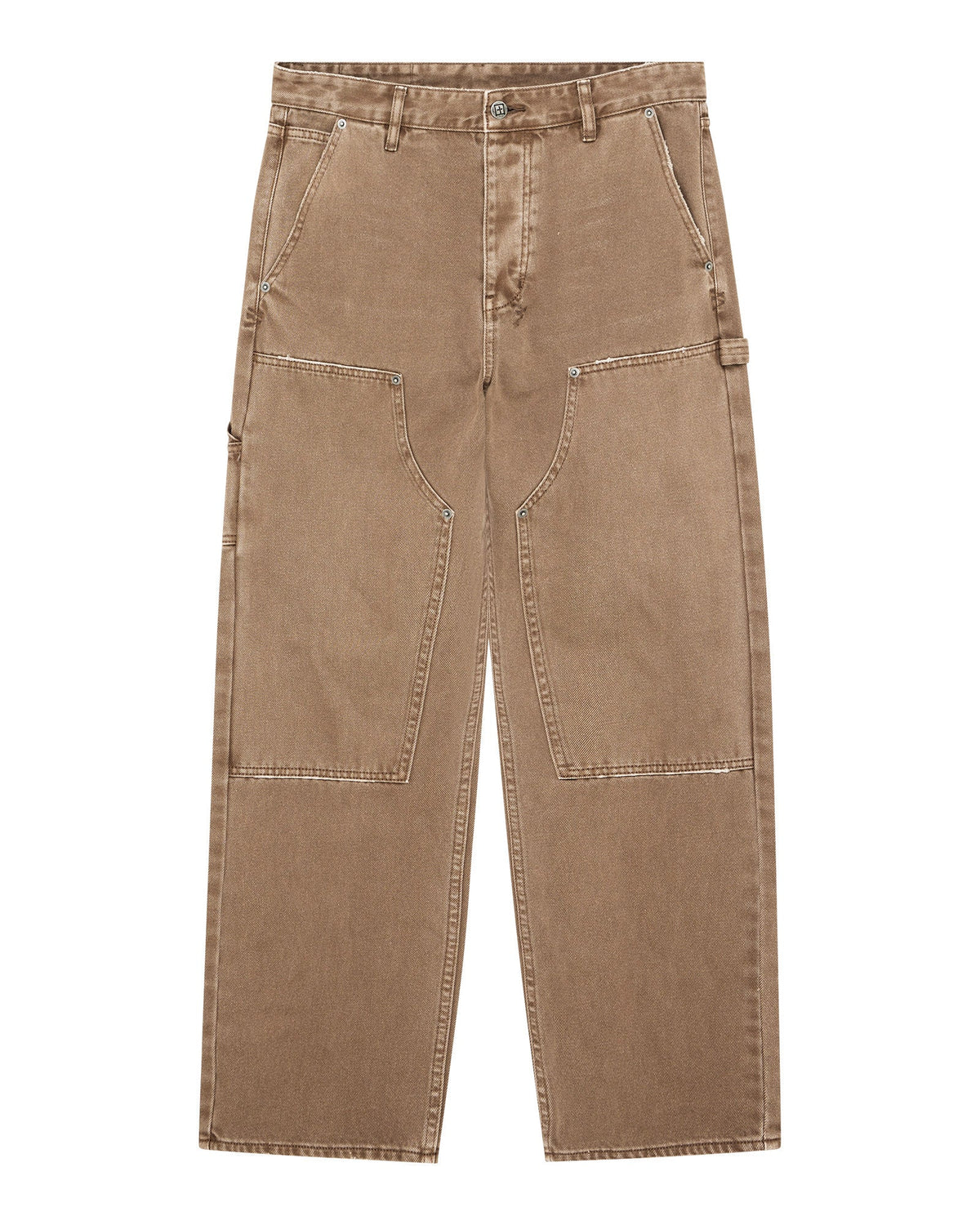 Mens Operator Pant Oak Relaxed Denim Jeans - Brown