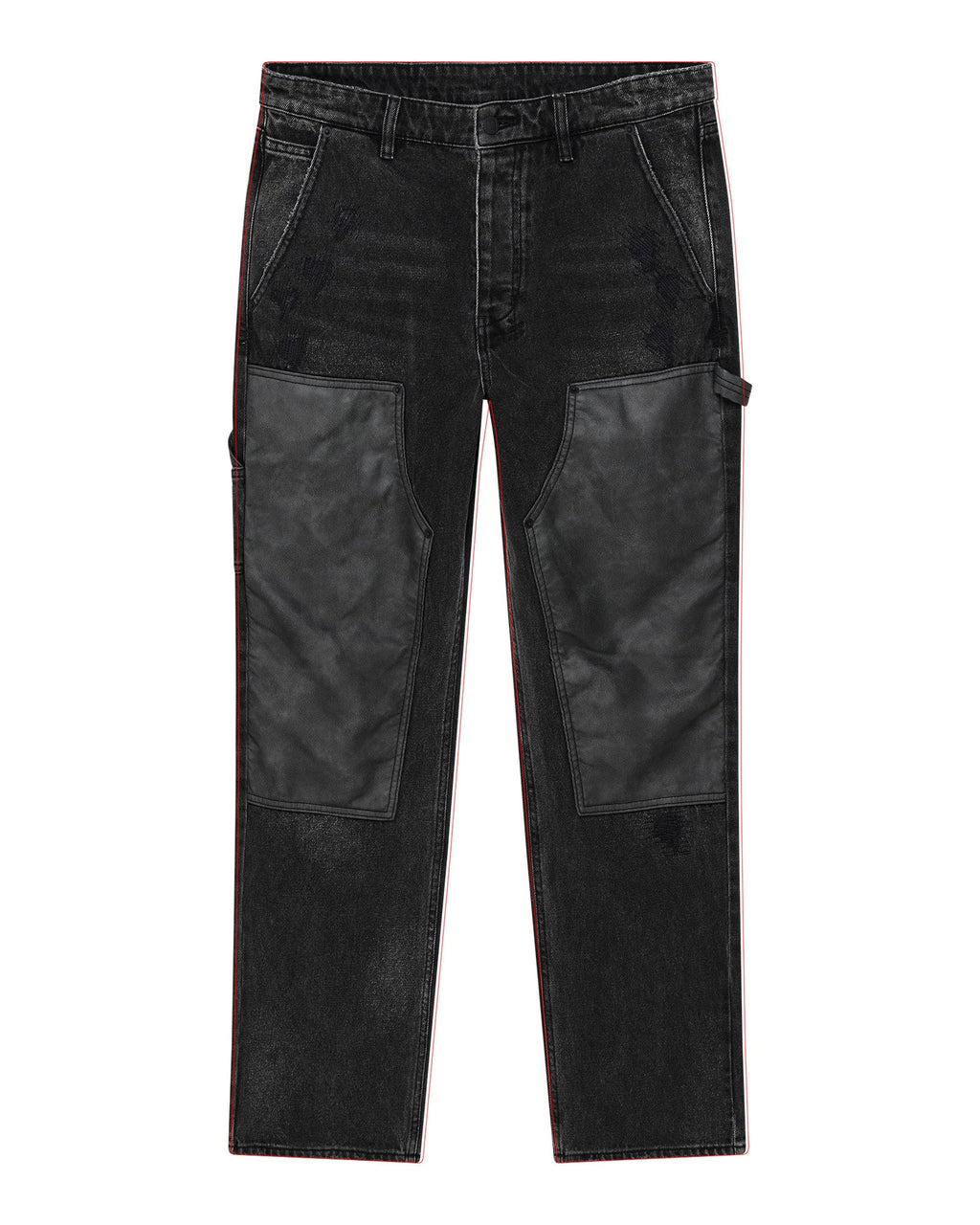 Mens Operator Pant Torqued Black Relaxed Denim Jeans - Black