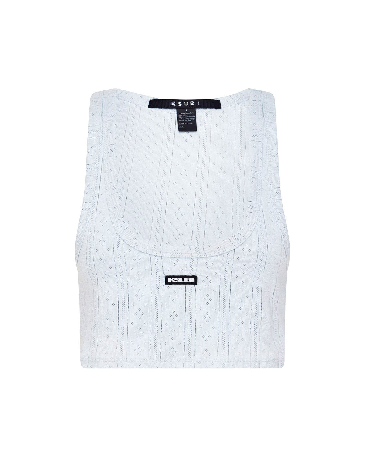 Womens Sott Origin Crop Tank Ice Mist Fitted Fashion Tops - Blue